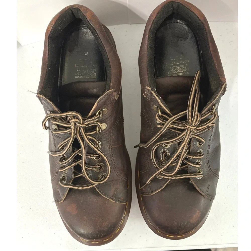 Dr. Martens 8312 Made in England Vintage Brown Leather Oxford Shoes Mens 9‎